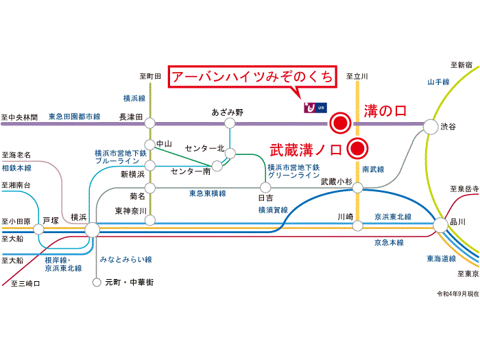 溝口駅 乗り換え・駅ビル - バリアフリーマップ