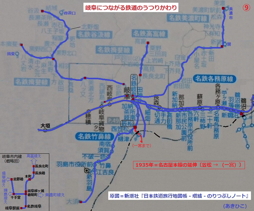 杉山邸資料「名鉄電車を岐阜から笠松へ誘引」 - おぼえがき（ゆめてつどう）