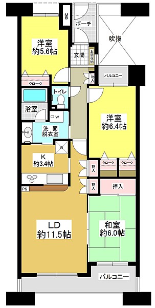 アットホーム】エステ・スクエアセンター北 イーストウイング 5階 ４ＬＤＫ[1007208991]横浜市都筑区の中古マンション｜マンション購入の情報