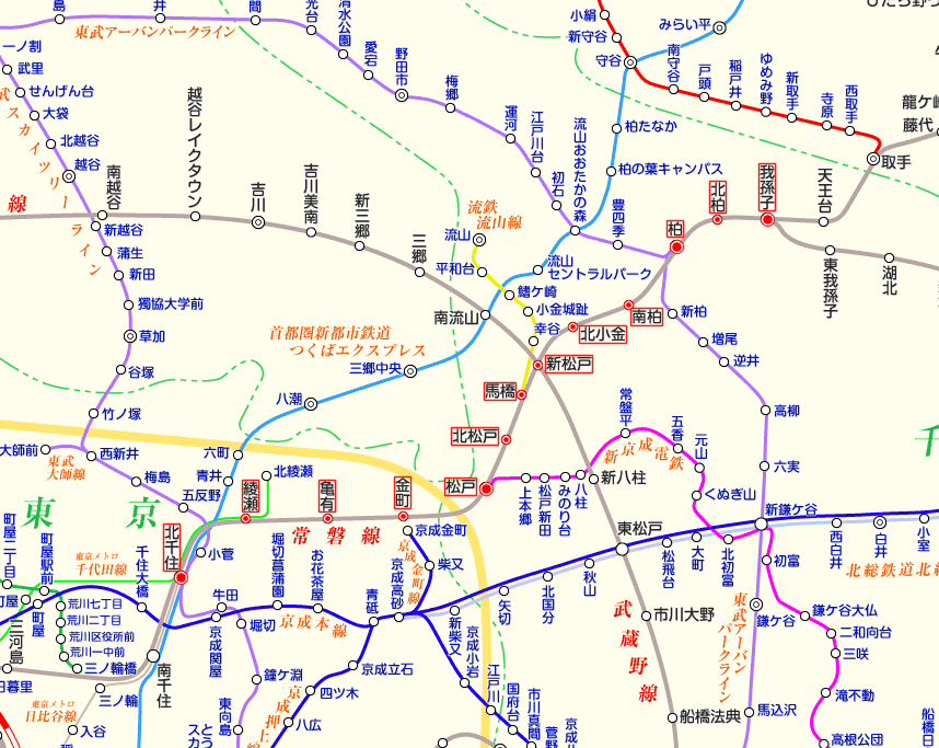 常磐線 南柏～取手配線図 1991/2: 懐かしい駅の風景～線路配線図とともに